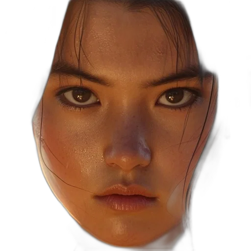 face, mask, robot, hair transparent PNG cut-out