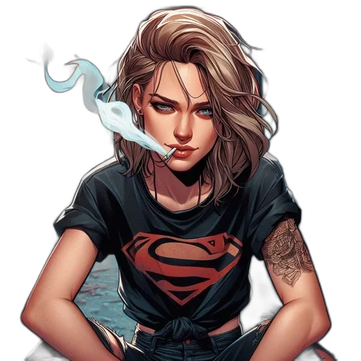 face, comic book art, concept art, fantasy art transparent PNG cut-out