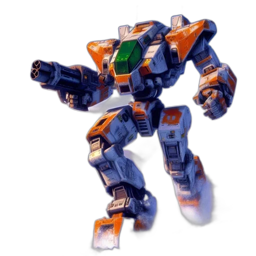 robot, weapon, 3d render, concept art transparent PNG cut-out