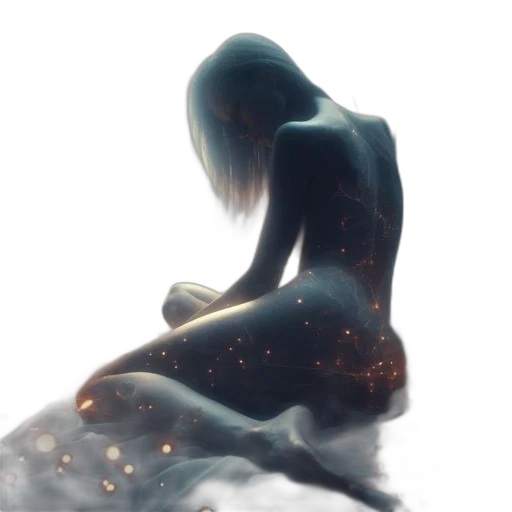 dress, hair, creature, concept art transparent PNG cut-out