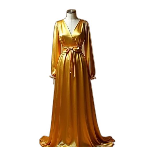 dress, jewelry, 3d render, golden transparent PNG cut-out