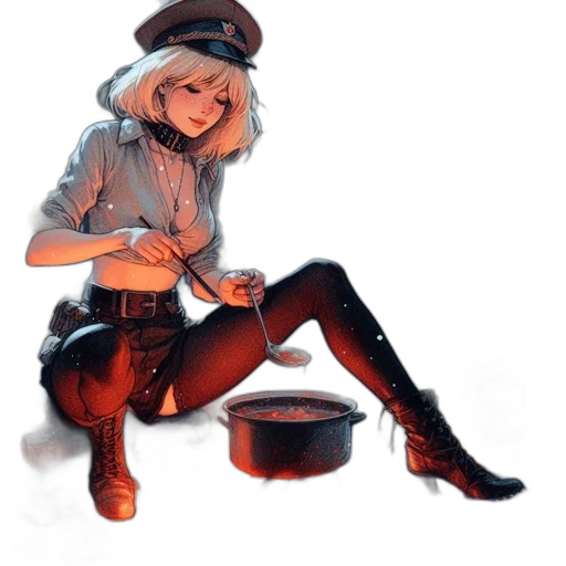 hat, weapon, jacket, staff transparent PNG cut-out