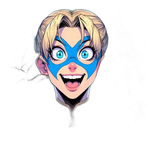 mask, face, comic book art, cartoon transparent PNG cut-out