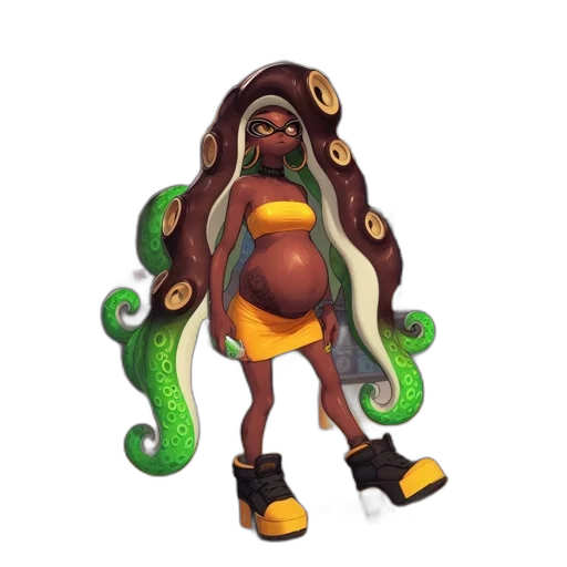dress, hair, staff, concept art transparent PNG cut-out