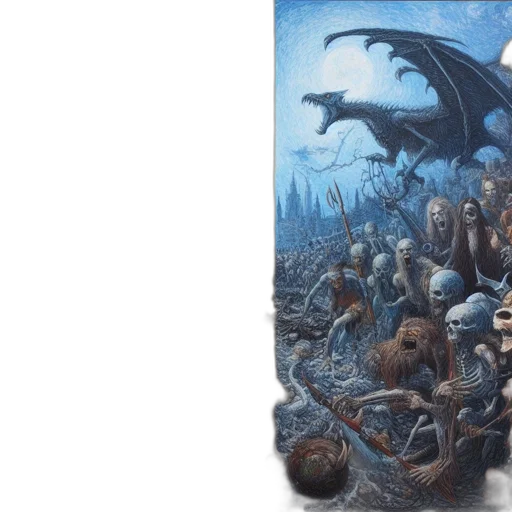 dragon, sword, fantasy art, concept art transparent PNG cut-out