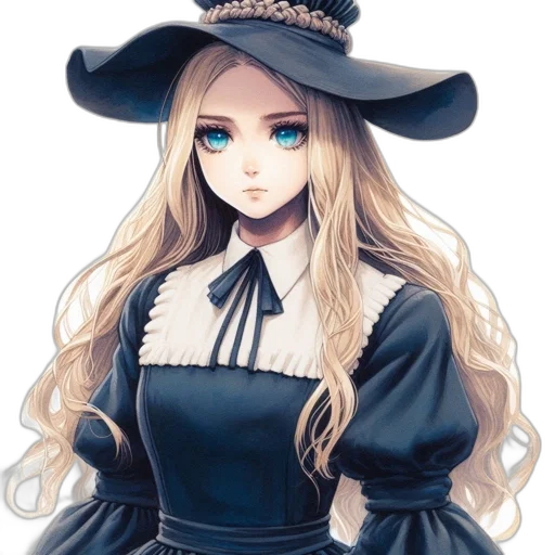 hat, staff, dress, face transparent PNG cut-out