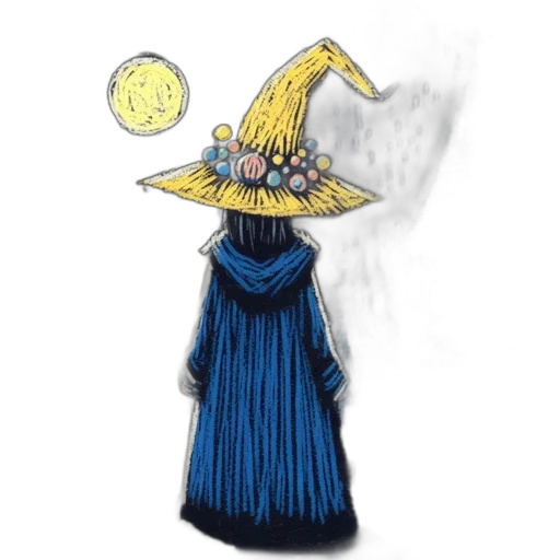 dress, hat, staff, mask transparent PNG cut-out