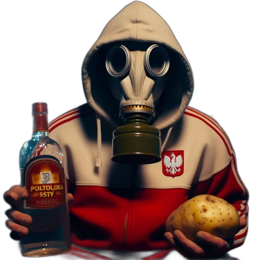 jacket, mask, bottle, robot transparent PNG cut-out
