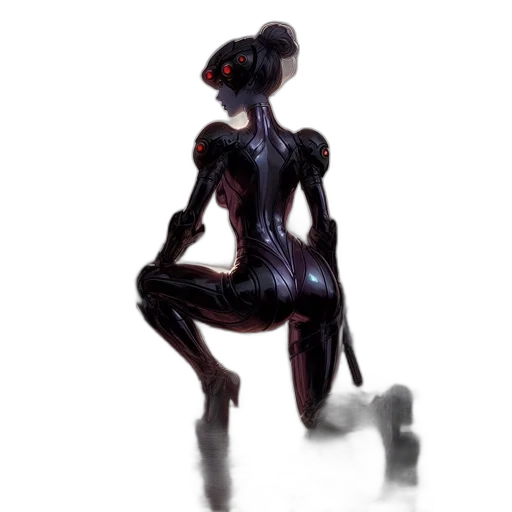 robot, dress, creature, staff transparent PNG cut-out