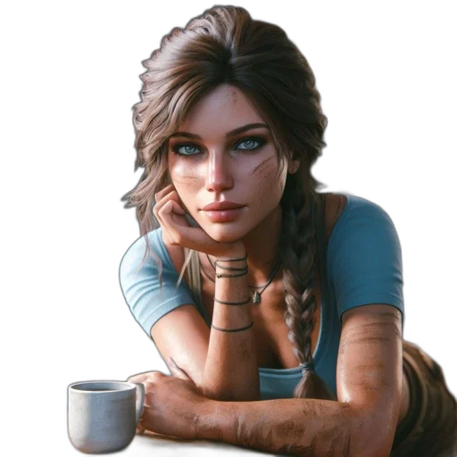 face, staff, jewelry, photorealistic transparent PNG cut-out
