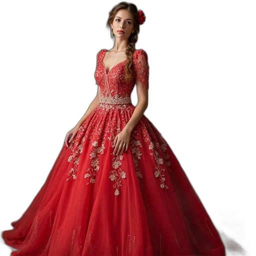 dress, jewelry, photorealistic, 3d render transparent PNG cut-out