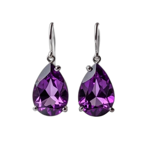 jewelry, pair, earrings, purple transparent PNG cut-out