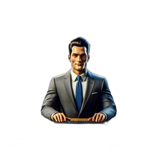 jacket, face, staff, furniture transparent PNG cut-out