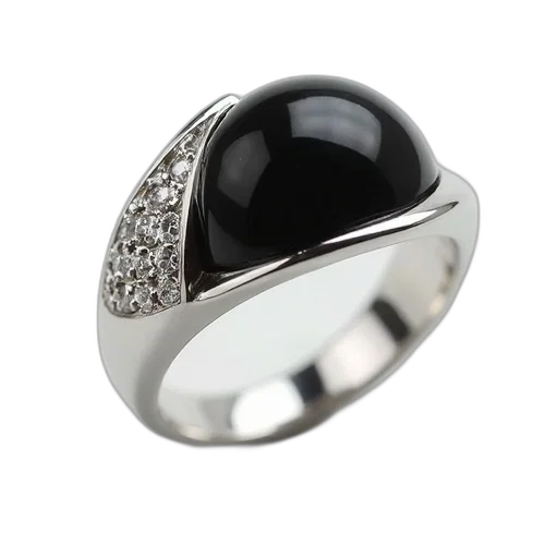 jewelry, silver, ring, black transparent PNG cut-out