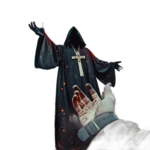 jacket, staff, dress, sword transparent PNG cut-out