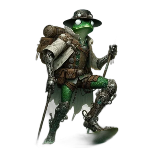 staff, robot, weapon, hat transparent PNG cut-out
