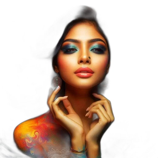 jewelry, face, photorealistic, fantasy art transparent PNG cut-out