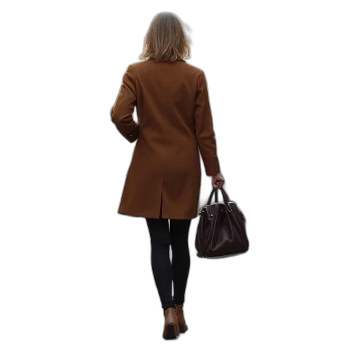 jacket, dress, staff, earth tones transparent PNG cut-out