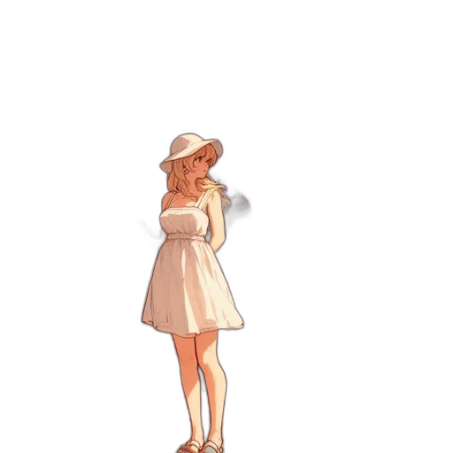 dress, hat, staff, jacket transparent PNG cut-out