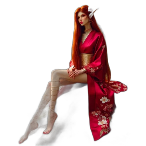 dress, dragon, staff, fantasy art transparent PNG cut-out