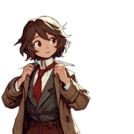 jacket, staff, weapon, face transparent PNG cut-out