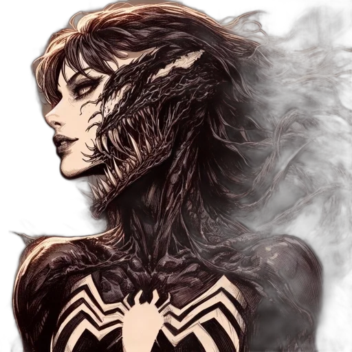 creature, hair, dragon, comic book art transparent PNG cut-out
