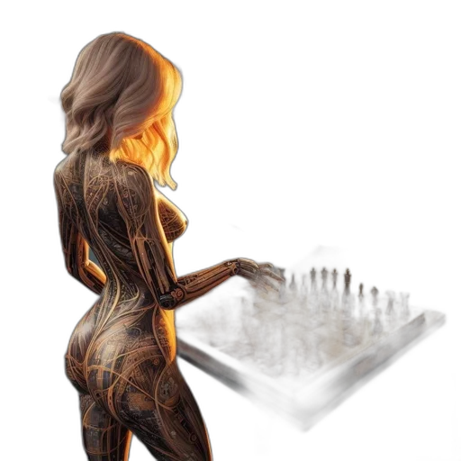 dress, robot, concept art, fantasy art transparent PNG cut-out