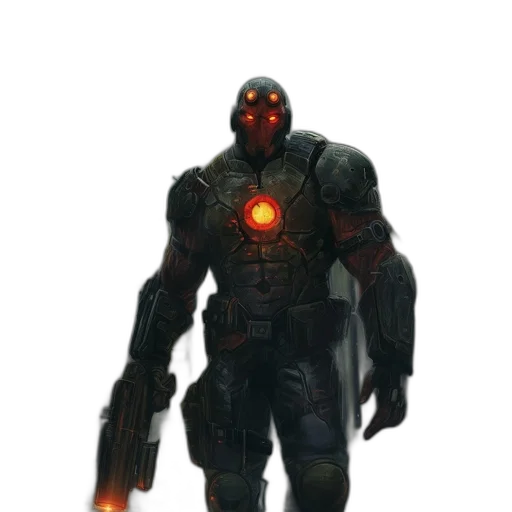 robot, weapon, staff, creature transparent PNG cut-out