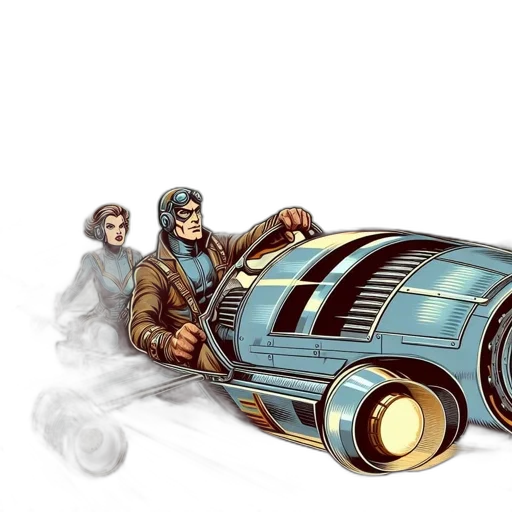 car, concept art, comic book art, fantasy art transparent PNG cut-out
