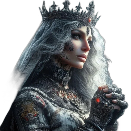 crown, face, sword, dress transparent PNG cut-out