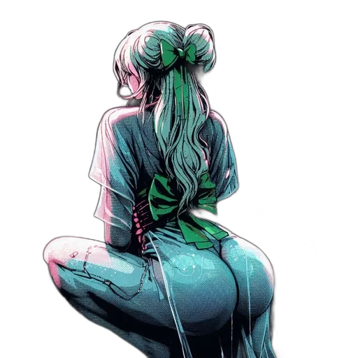 dress, comic book art, concept art, cyberpunk transparent PNG cut-out