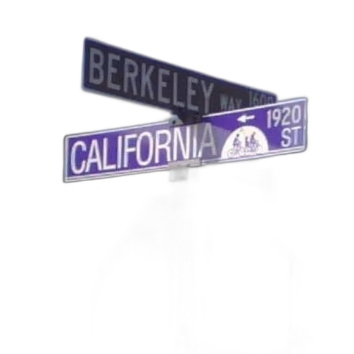 3d render, city street, street, sign transparent PNG cut-out