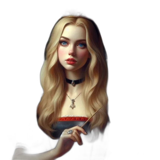 dress, face, jewelry, fantasy art transparent PNG cut-out