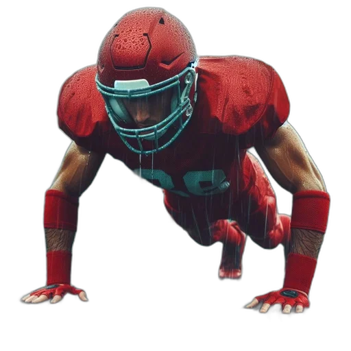 concept art, red, american, football transparent PNG cut-out