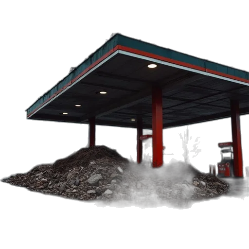 building, car, umbrella, photorealistic transparent PNG cut-out