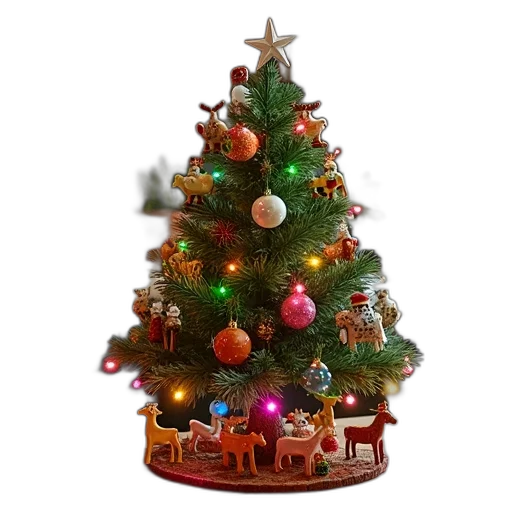 tree, 3d render, photorealistic, festive transparent PNG cut-out
