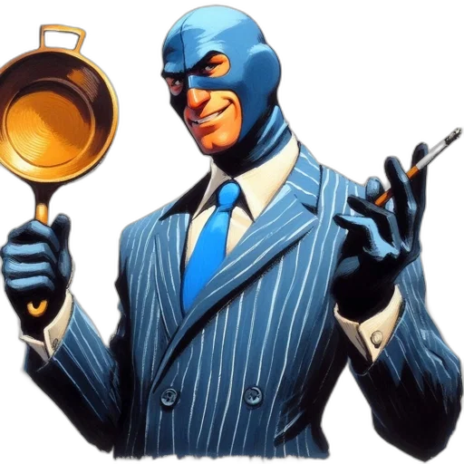 mask, comic book art, concept art, blue transparent PNG cut-out