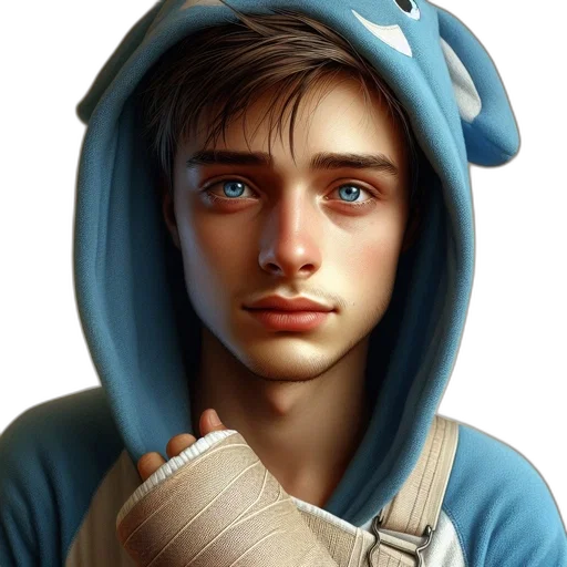 face, robot, jacket, photorealistic transparent PNG cut-out