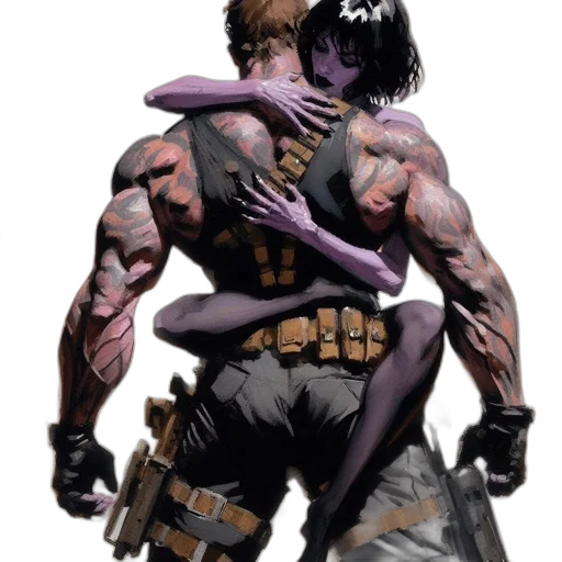 concept art, comic book art, cyberpunk, fantasy art transparent PNG cut-out
