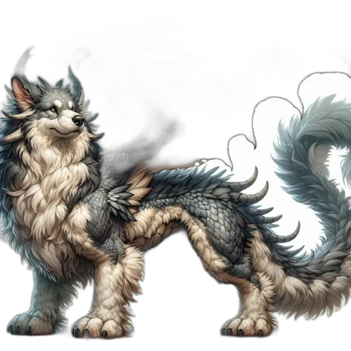 dragon, creature, staff, animal transparent PNG cut-out