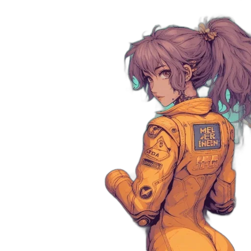 robot, jacket, dress, weapon transparent PNG cut-out