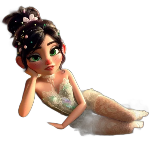 dress, jewelry, crown, 3d render transparent PNG cut-out