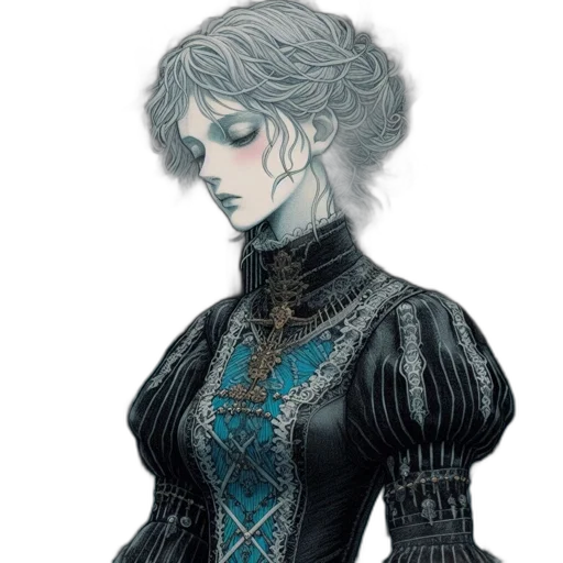 dress, staff, face, jewelry transparent PNG cut-out