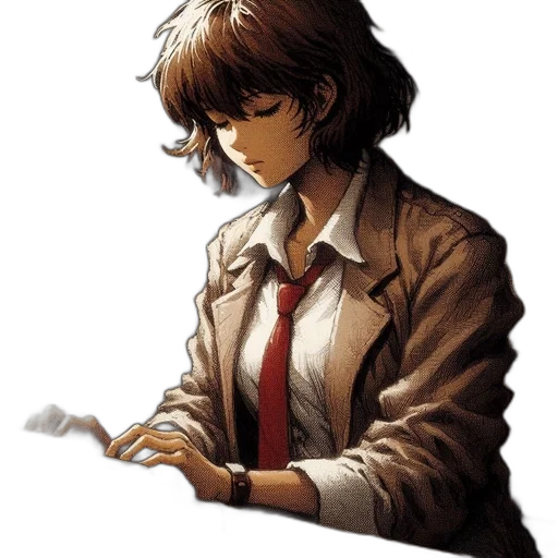 jacket, staff, face, weapon transparent PNG cut-out