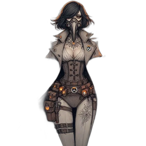 robot, mask, dress, staff transparent PNG cut-out
