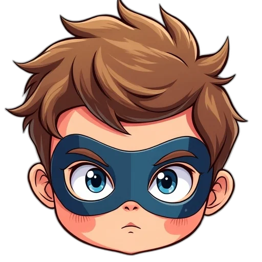 face, cartoon, comic book art, pixel art transparent PNG cut-out