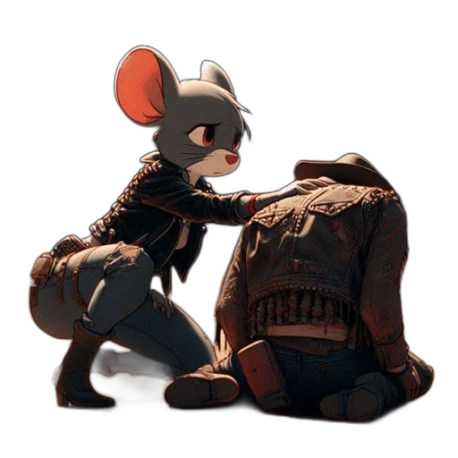 jacket, weapon, animal, staff transparent PNG cut-out