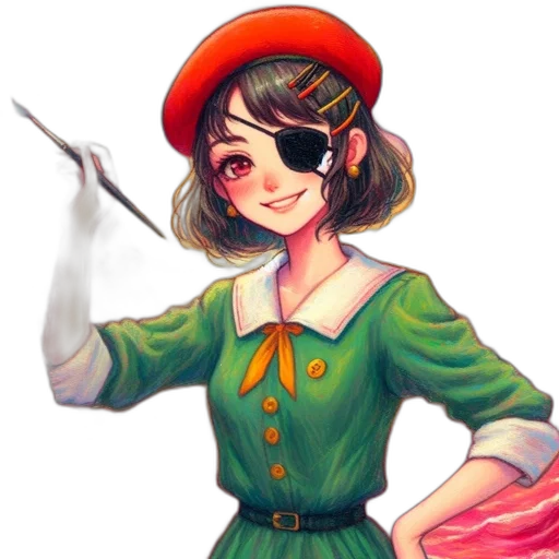 staff, hat, dress, weapon transparent PNG cut-out