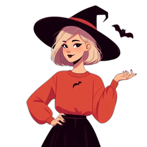 dress, hat, staff, creature transparent PNG cut-out
