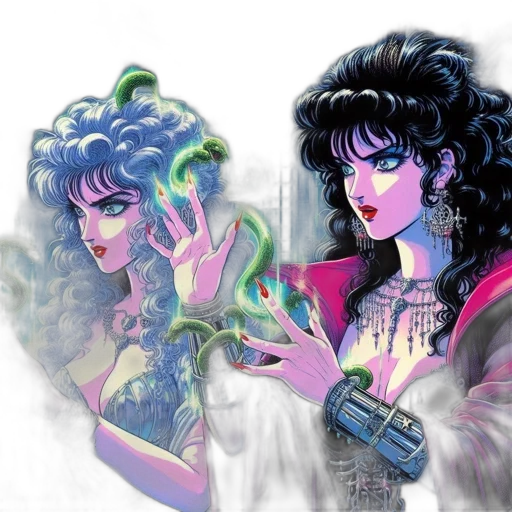 jewelry, concept art, comic book art, vaporwave transparent PNG cut-out